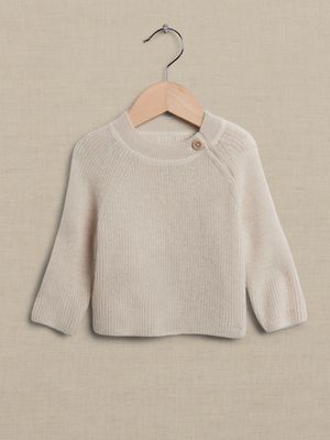 Cashmere Ribbed Sweater for Baby