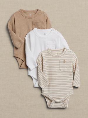 Baby Essential SUPIMA® Long-Sleeve Bodysuit 3-Pack