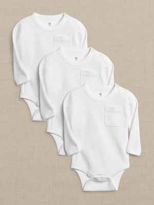 Essential SUPIMA® Long-Sleeve Bodysuit 3-Pack for Baby