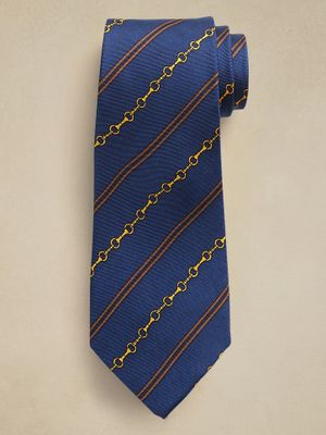 Buckle Stripe Silk Tie