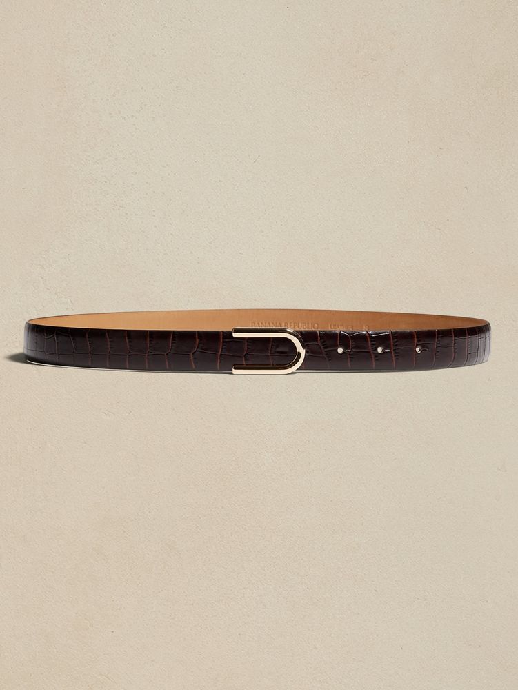 Arco Embossed Leather Belt