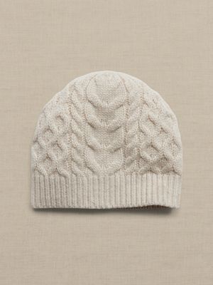 Merino-Cashmere Cable Beanie for Baby