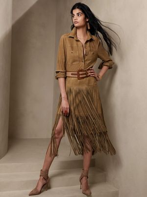 Sevilla Suede Fringe Skirt