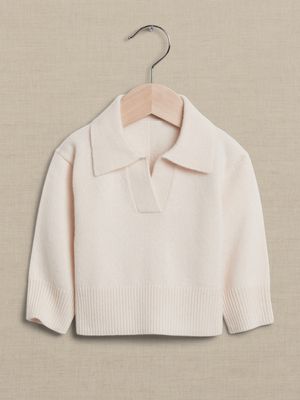 Luna Cashmere Sweater Polo Shirt for Baby + Toddler