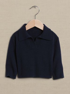 Luna Cashmere Sweater Polo Shirt for Baby + Toddler