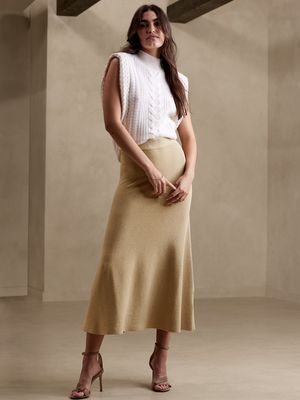 Petite Lustro Lurex Sweater Skirt