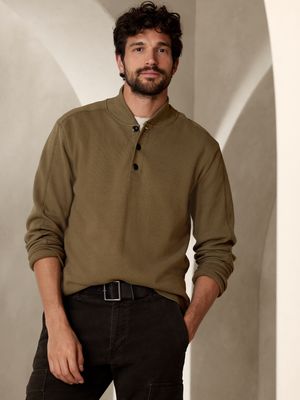 Thermal Shawl-Collar T-Shirt