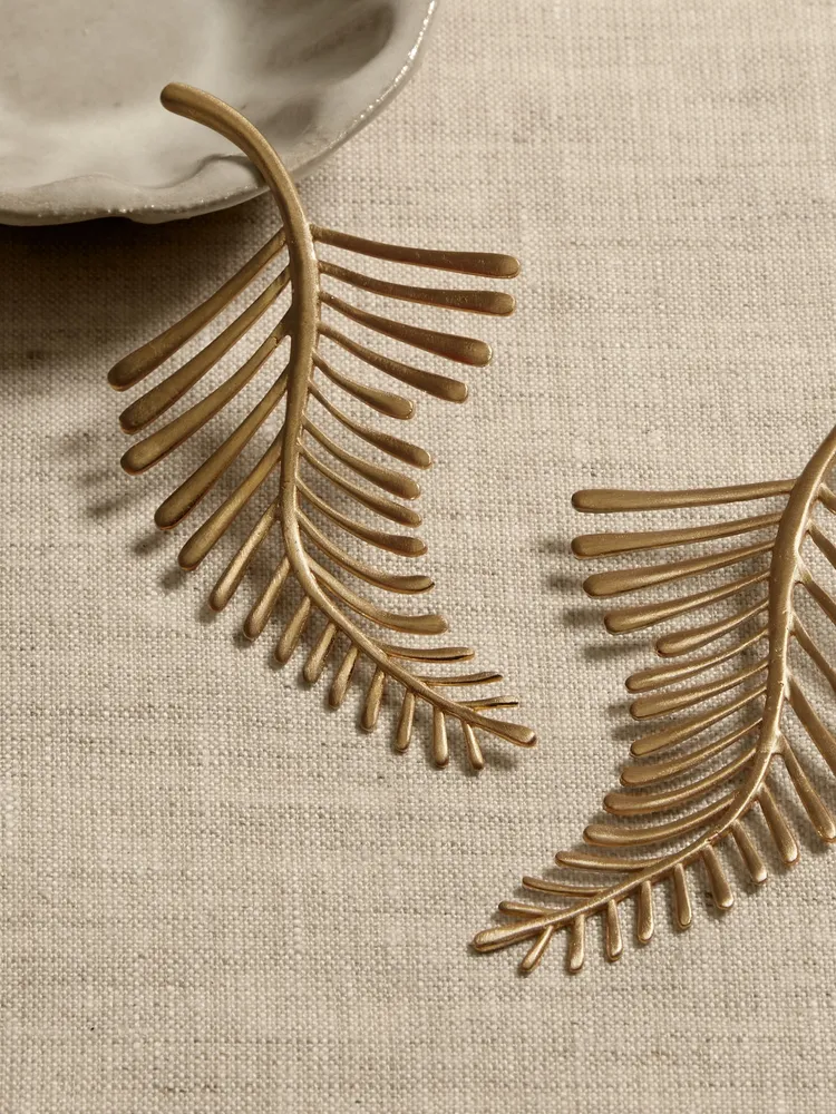 Feathery Leaf Earrings | Aureus + Argent