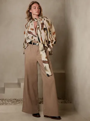 Evie Paperbag Wide-Leg Pant