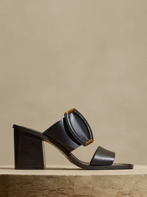 Ravello Leather Mid-Heel Sandal