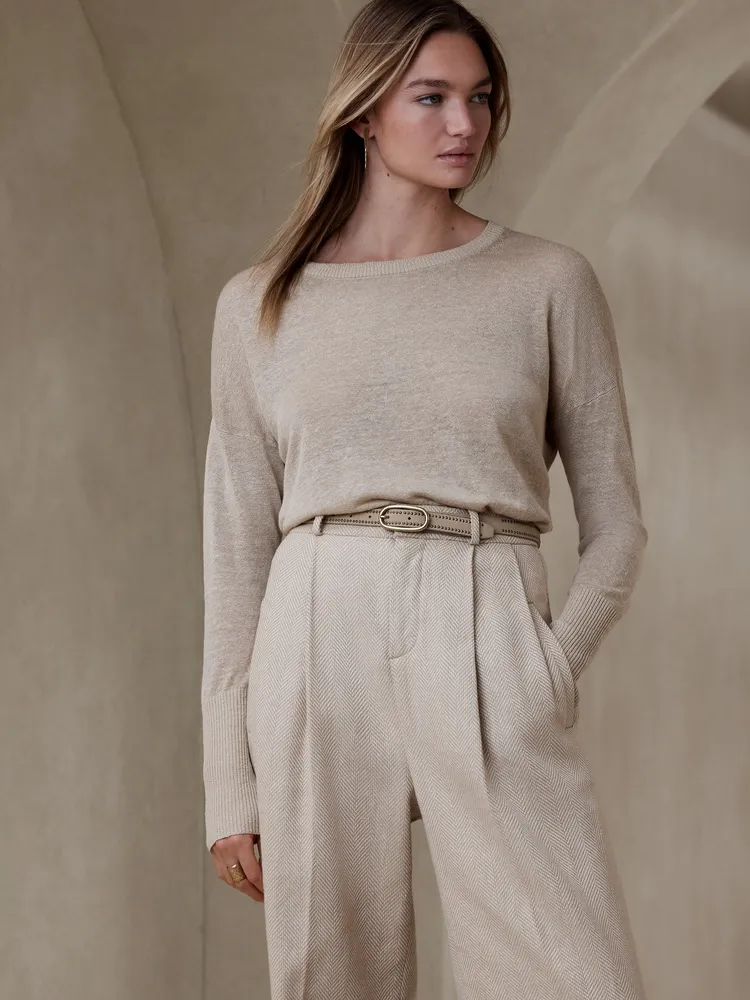 Banana Republic Cait Linen-Blend Long-Sleeve Sweater | Plaza Las Americas