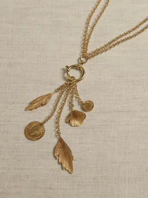 Feather Charm Chain Necklace | Aureus + Argent