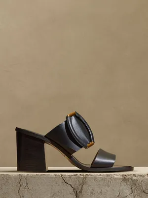 Ravello Leather Mid-Heel Sandal
