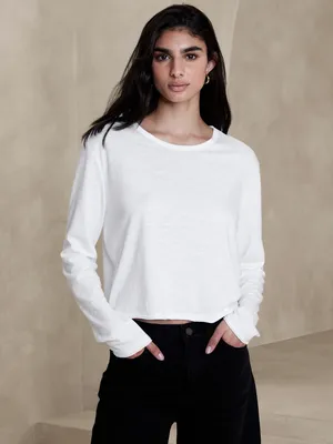 Slub Cropped T-Shirt