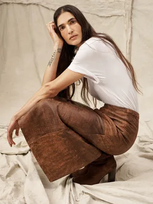BR ARCHIVES Leather Walking Skirt