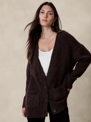 Phoebe Oversized Wool-Cotton Cardigan