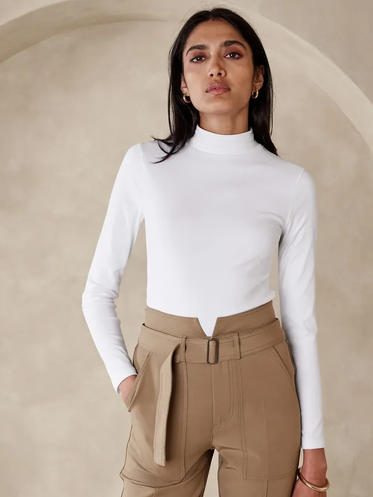 Refined Mock-Neck Top