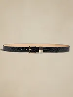 Coco Embossed Leather Belt