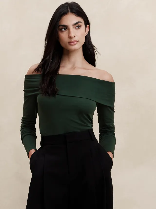 Banana Republic One-Shoulder Heavy Cotton Top