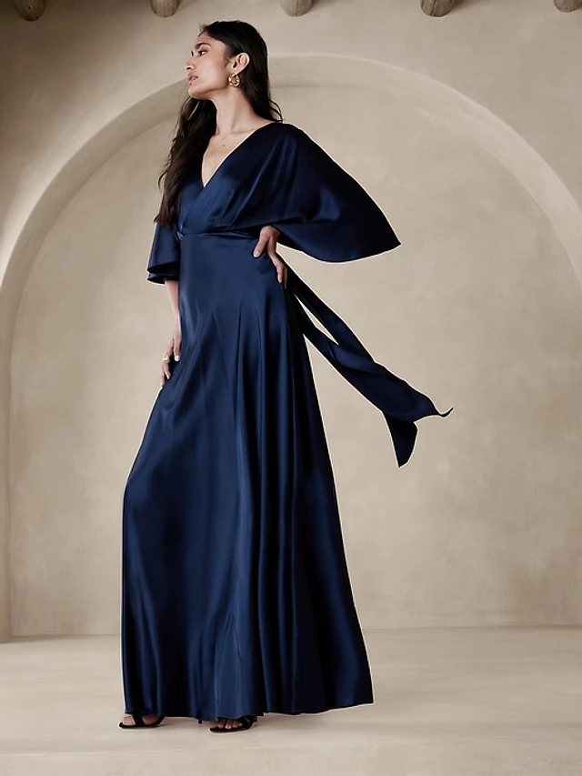 chinese dress ladies Celestial Multi-Wrap Lace Maxi Dress (Black) – Southern Alternative main image 0