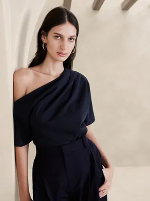 One-Shoulder Heavy Cotton Top