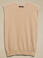 Cashmere Padded-Shoulder Top