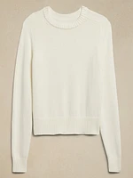 Cotton-Silk Crew-Neck Sweater