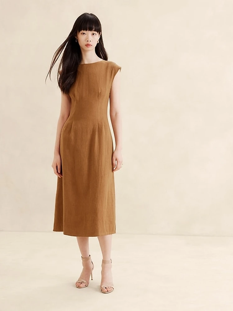 Lina Linen Midi Dress