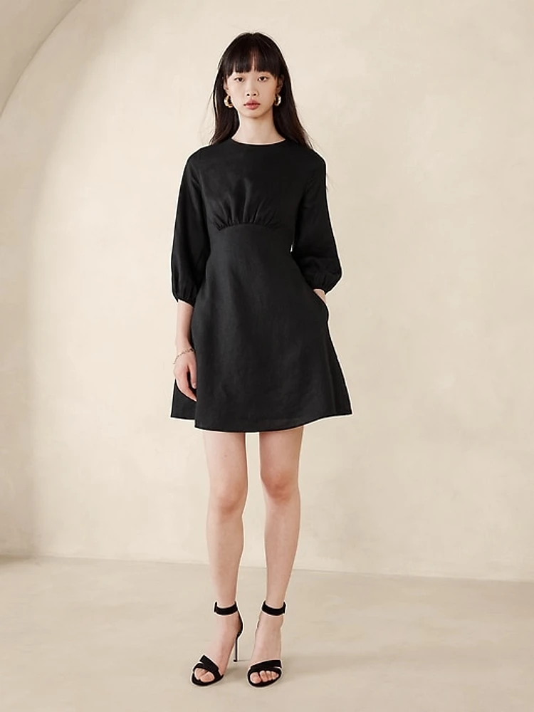 Lisa Open-Back Linen Dress
