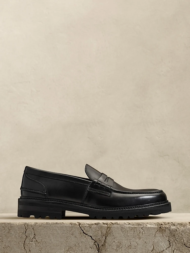 Leather Lug-Sole Loafer