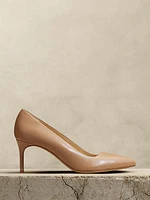 Arden Mid-Heel Leather Pump