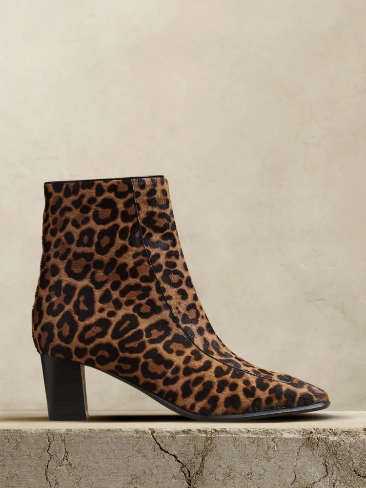 Lucca Haircalf Leather Ankle Boot