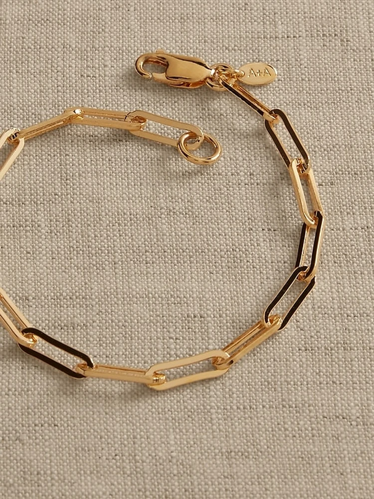 Ravena Paperclip Chain Bracelet by Aureus + Argent