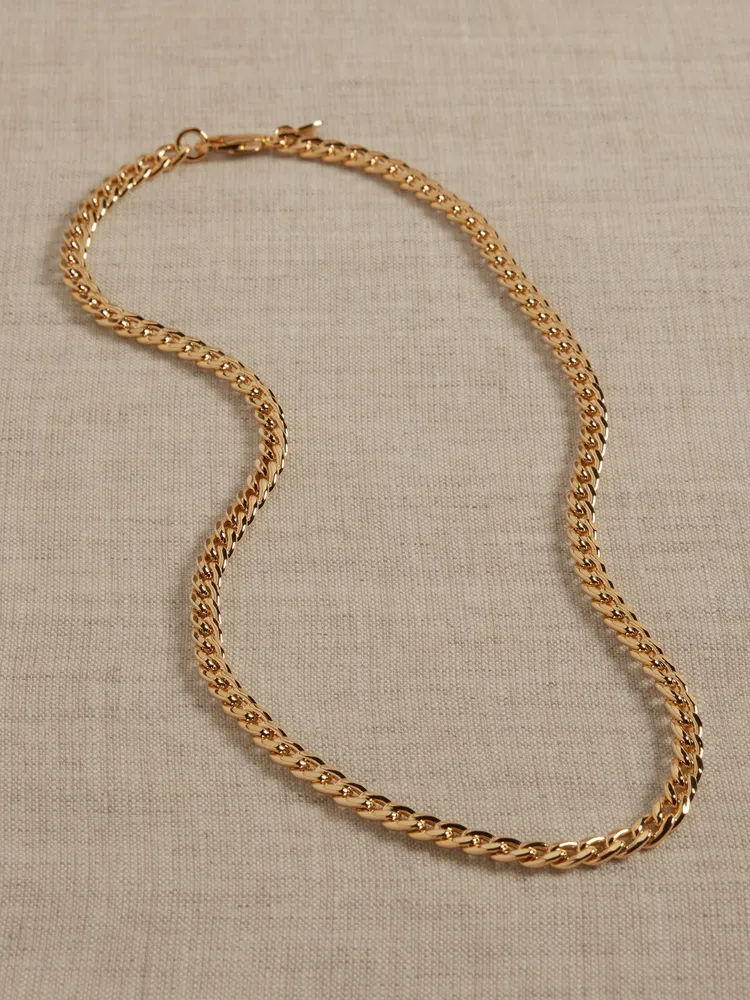 Ravena Delicate Curb Link Necklace | Aureus + Argent
