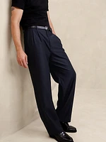 Signature Italian Hopsack Wide-Leg Pant