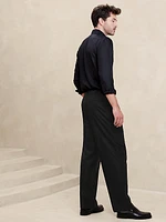 Signature Italian Hopsack Wide-Leg Pant