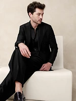 Signature Italian Hopsack Double-Breasted Suit Jacket