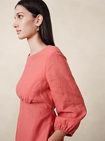 Lisa Open-Back Linen Dress