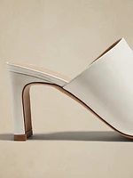 Lucca Leather Square-Toe Mule