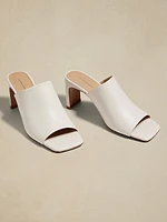 Lucca Leather Square-Toe Mule