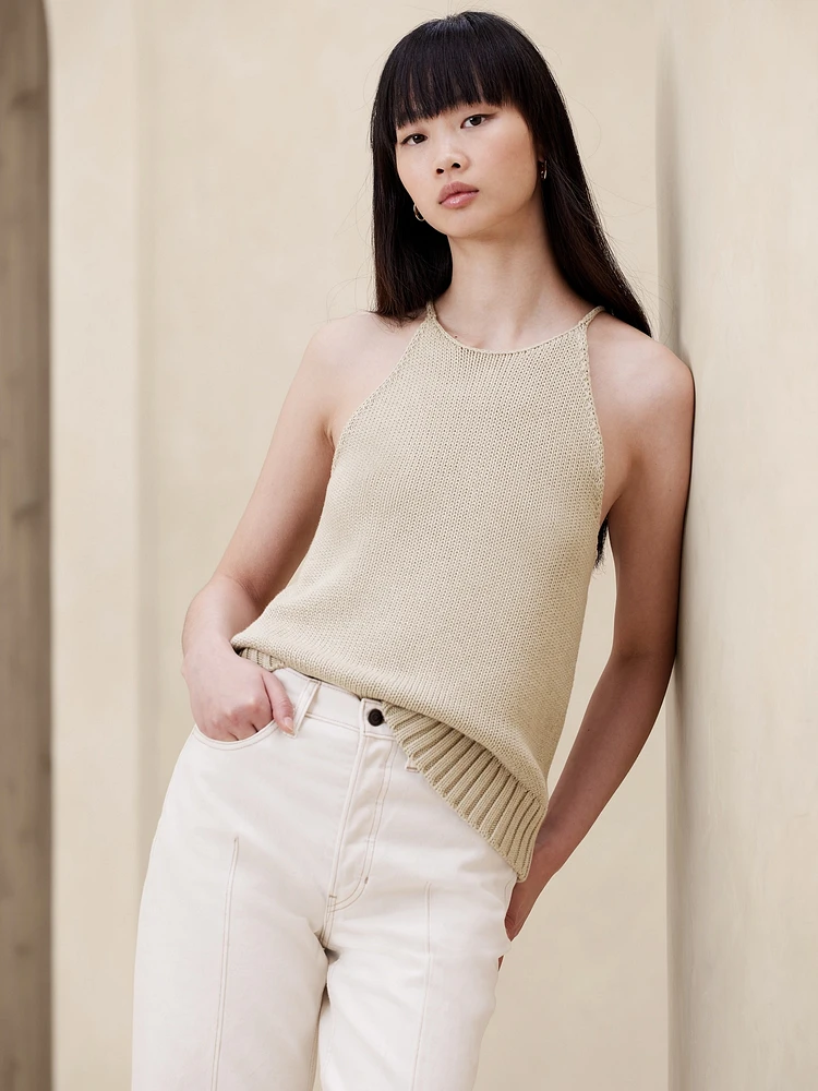 Cotton-Silk Sweater Tank