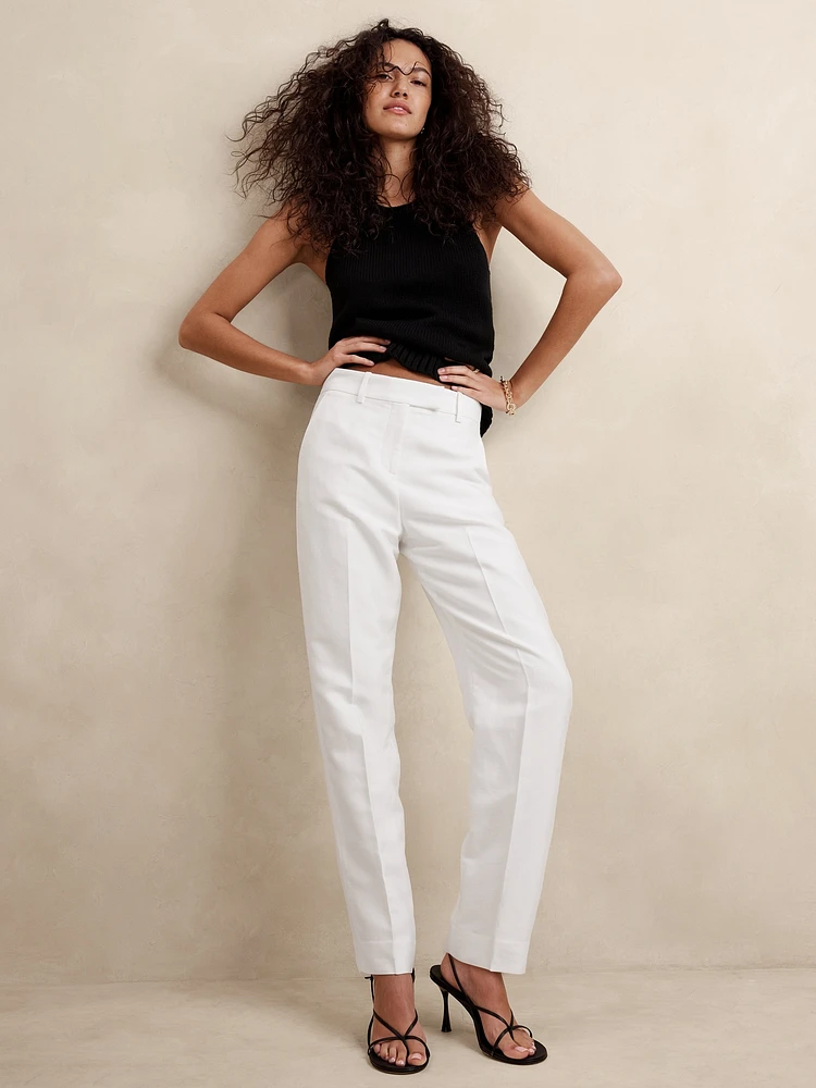 High-Rise Italian Viscose-Linen Pant