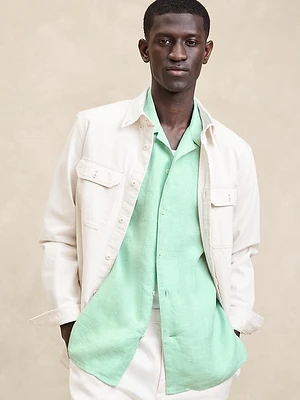 Standard-Fit Linen Resort Shirt