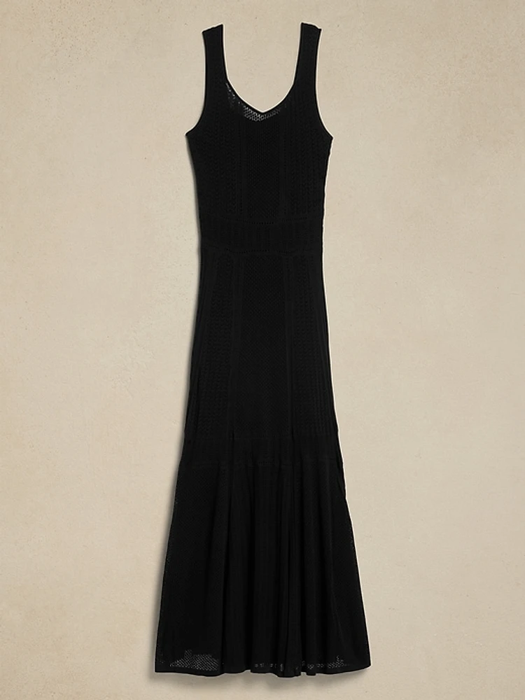 Open-Stitch Lace Maxi Dress