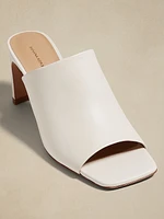 Lucca Leather Square-Toe Mule