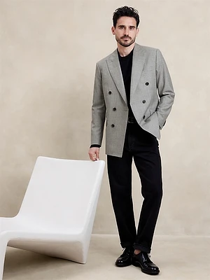 Signature Italian Rustico Double-Breasted Suit Jacket