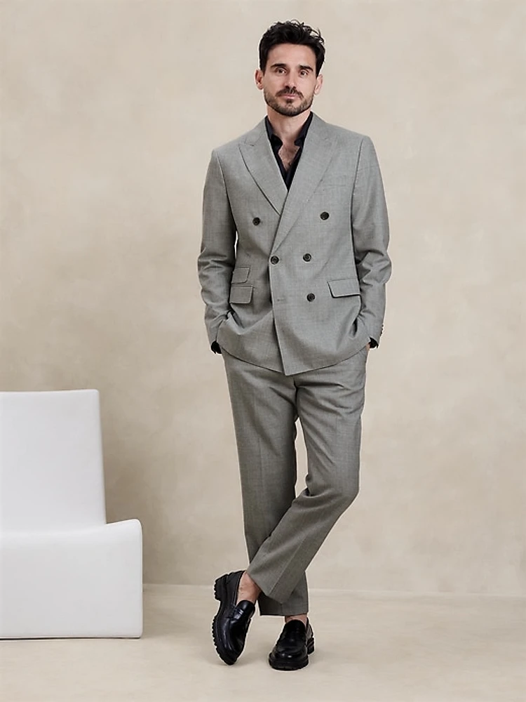 Signature Italian Rustico Double-Breasted Suit Jacket