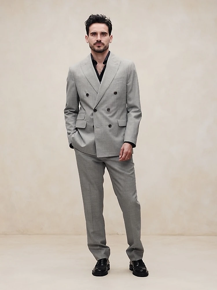 Signature Italian Rustico Double-Breasted Suit Jacket