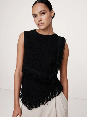 Cotton Fringe Sweater Tank