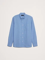 Standard-Fit Linen-Cotton Pique Shirt